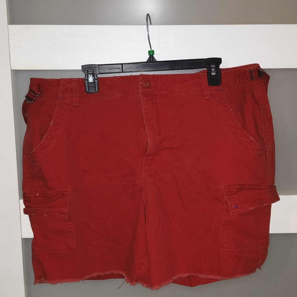 Women's Red Cargo Shorts